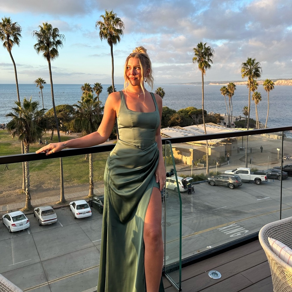 Azazie Elegant Green Wedding Dress